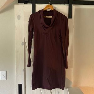 Eggplant cowl neck dress